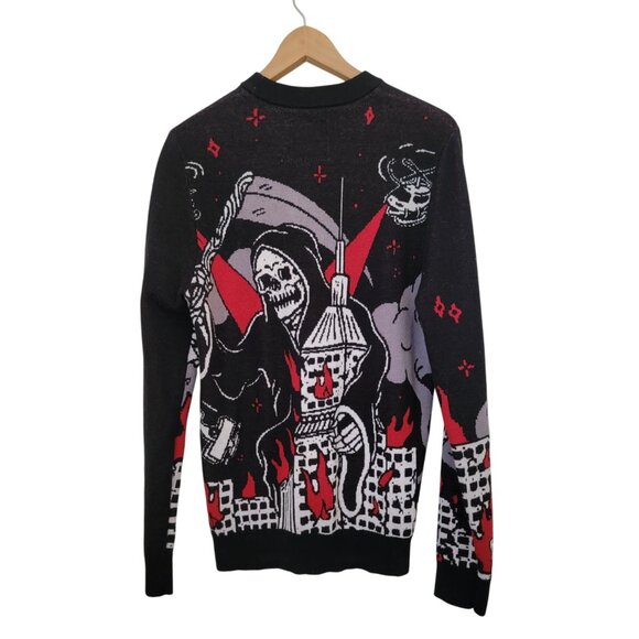 Lurking Class DESTROY Grim Reaper City Knit Streetwear Crewneck Sweater S - Picture 2 of 7